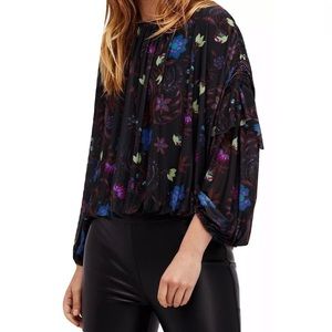 Free People Wildflower Honey Mesh Blouse